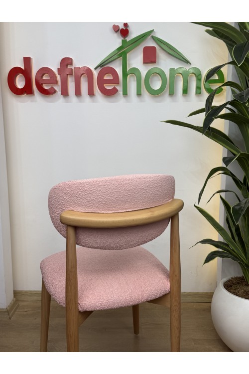 Bellona Boheems Model Sandalyeye Özel Bohem Kumaş pembe 6 adet Sandalye Kılıfı