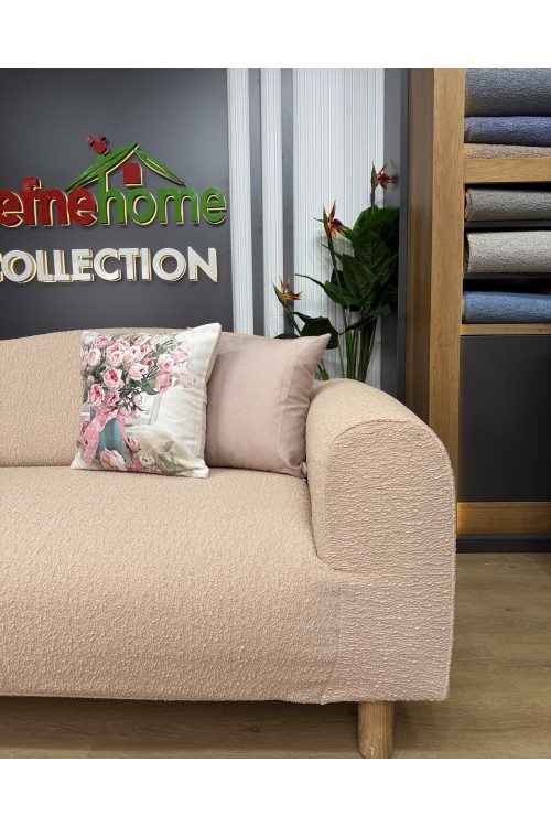 Premium Bohem Kumaş Bej 3+3+1+1 Takım Tam Kalıp Koltuk Örtüsü