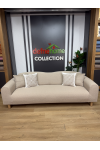 Döşemelik Kumaş Bohem Vizon Lastikli Kayma Yapmayan 3 Kişilik 1 Adet Kanepe Örtüsü