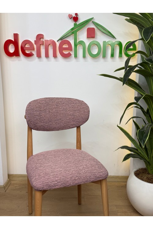 Bellona Boheems Model Sandalyeye Özel Ölçülü Tam Kalıp Kalın Jakar Pudra 6 Adet Sandalye Kılıfı