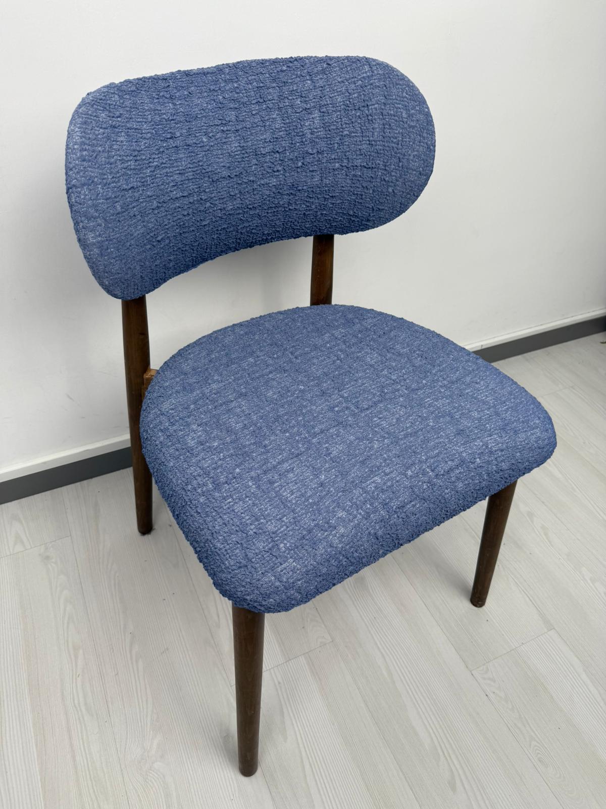 Bohem Döşemelik Lacivert Sandalye Kılıfı set 6 lı