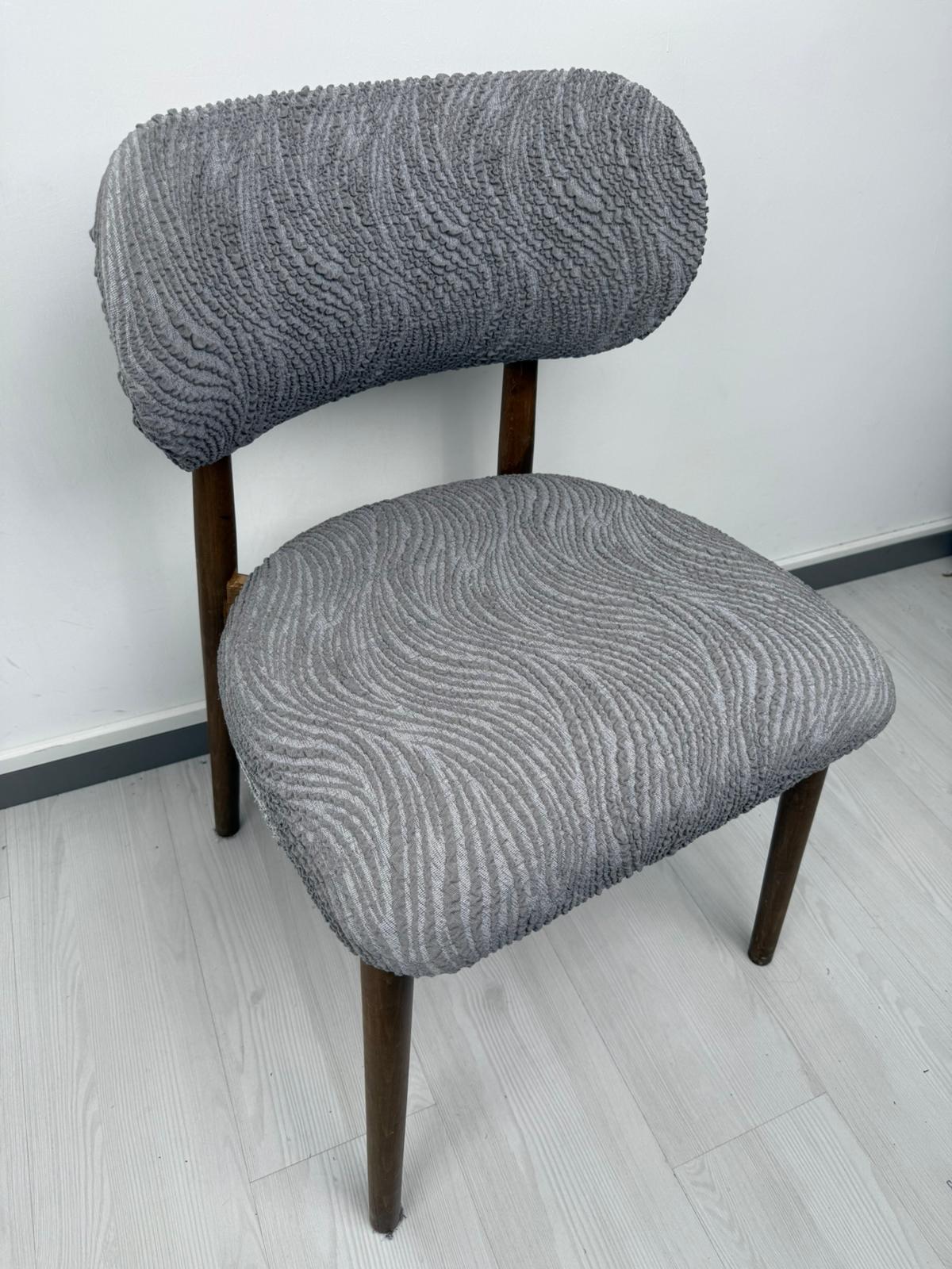 Bohem Lüks Gri Sandalye Kılıfı set 6 lı
