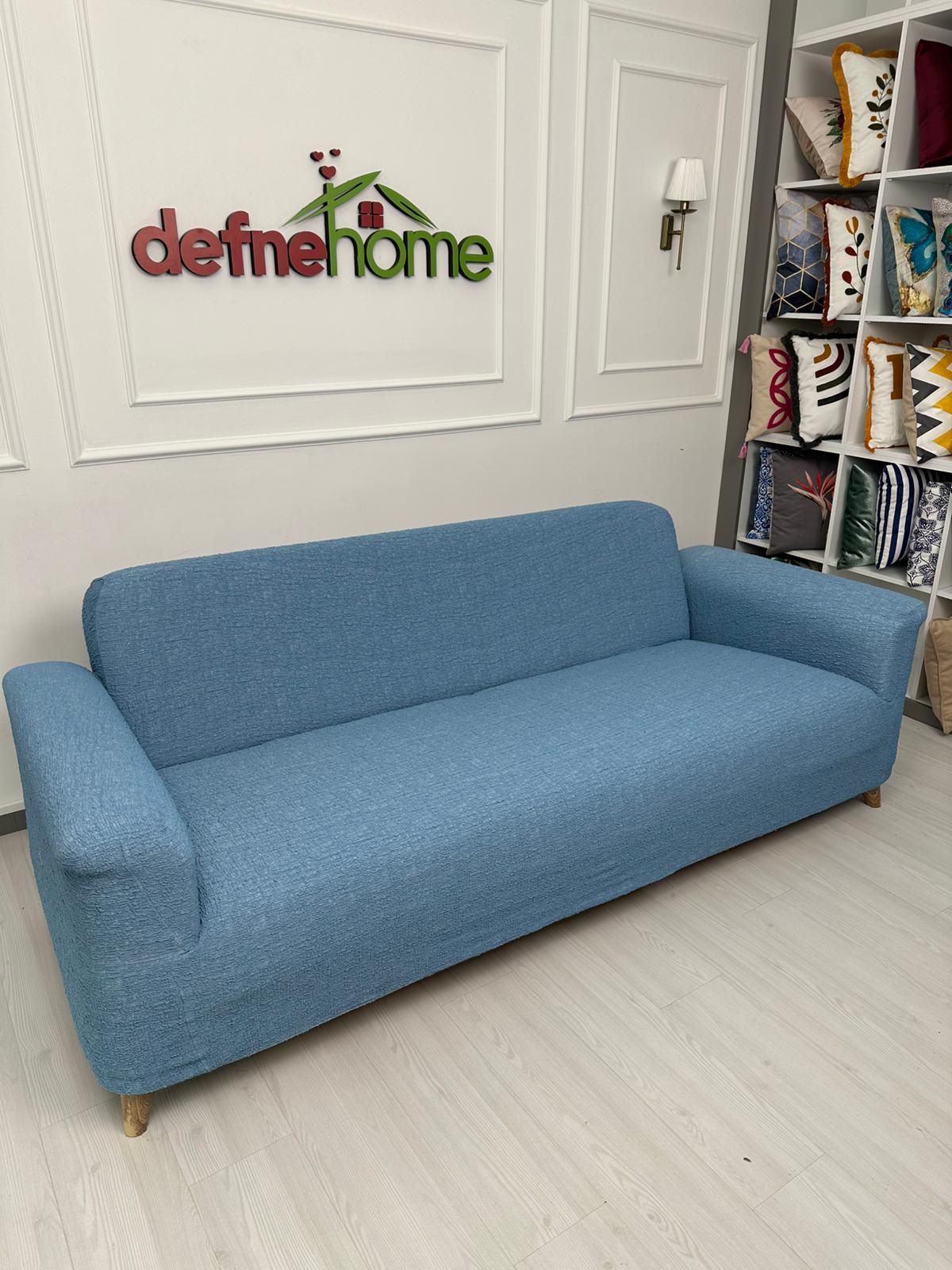 Bohem Lüks Döşemelik Mint Lastikli, Kaymayan 3-3-1-1 Takım Giydirme Koltuk Örtüsü