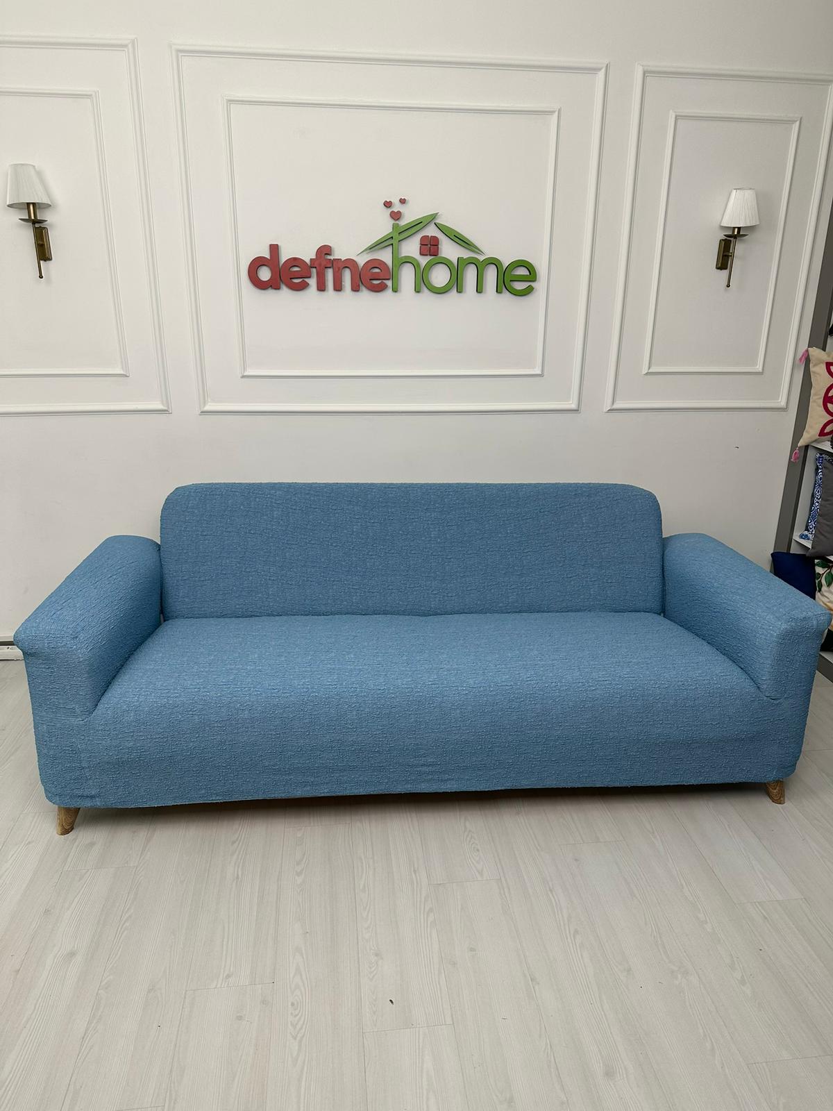 Bohem Lüks Döşemelik Mint Lastikli, Kaymayan 3-3-1-1 Takım Giydirme Koltuk Örtüsü