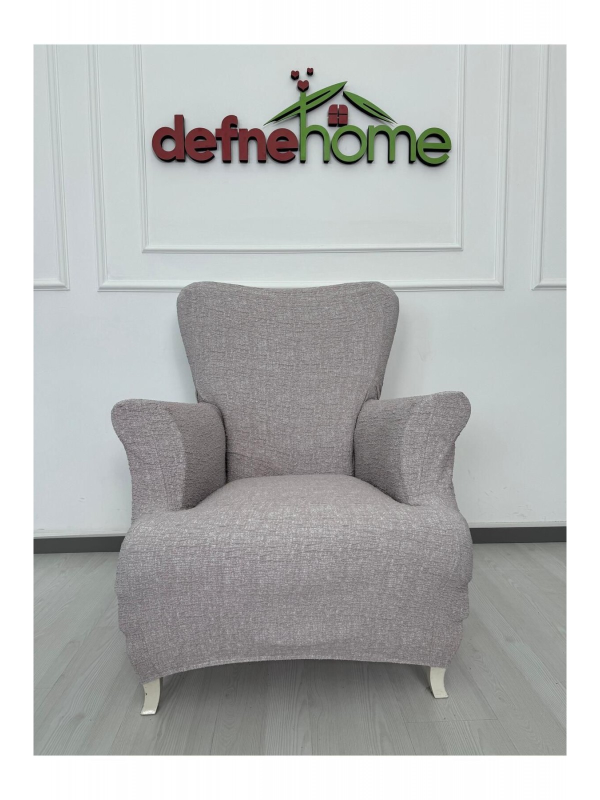 Döşemelik Kumaş Düz Keten Lastikli Kayma Yapmayan   Tek kişilik Berjer Koltuk Örtüsü 1+1