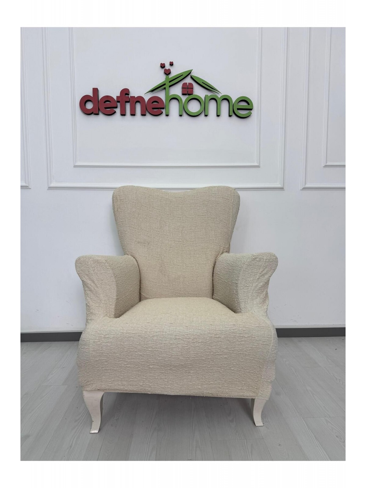 Döşemelik Kumaş Düz Keten Lastikli Kayma Yapmayan Tek kişilik Berjer Koltuk Örtüsü 1+1