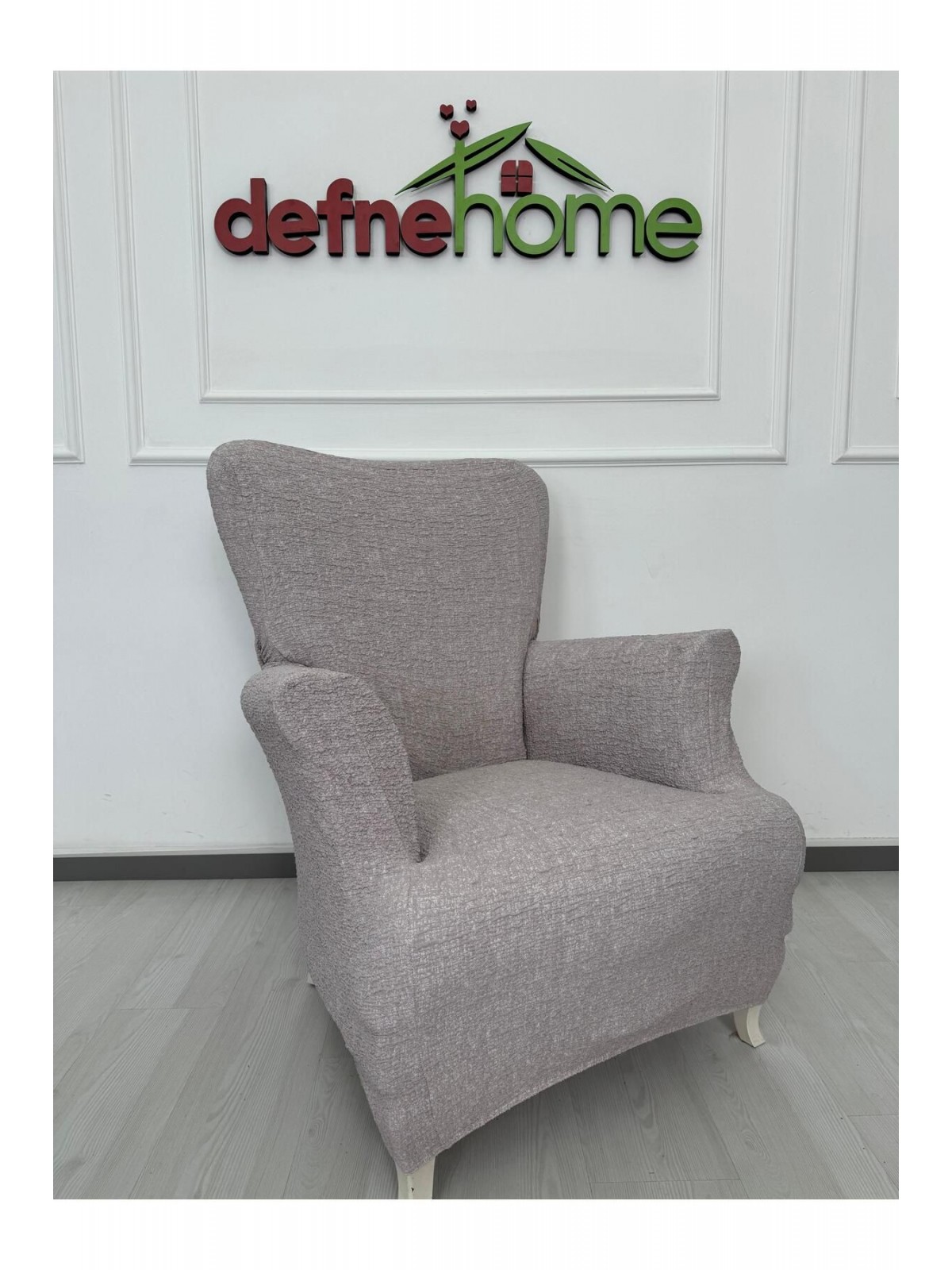Döşemelik Kumaş Düz Keten Lastikli Kayma Yapmayan   Tek kişilik Berjer Koltuk Örtüsü 1+1