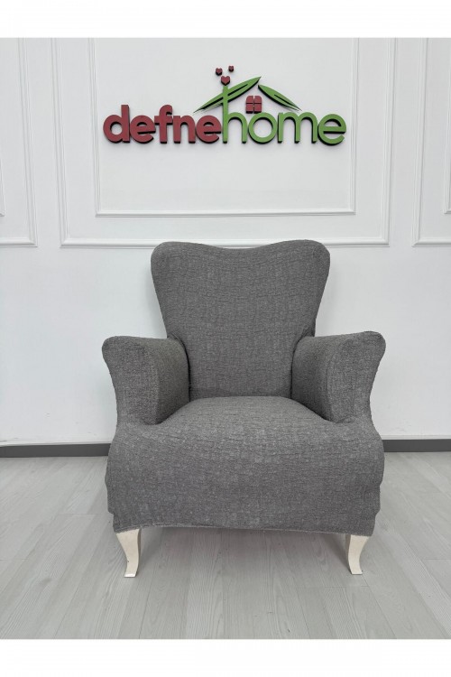 Döşemelik Kumaş Düz Keten Lastikli Kayma Yapmayan 1  Adet Berjer Koltuk Örtüsü
