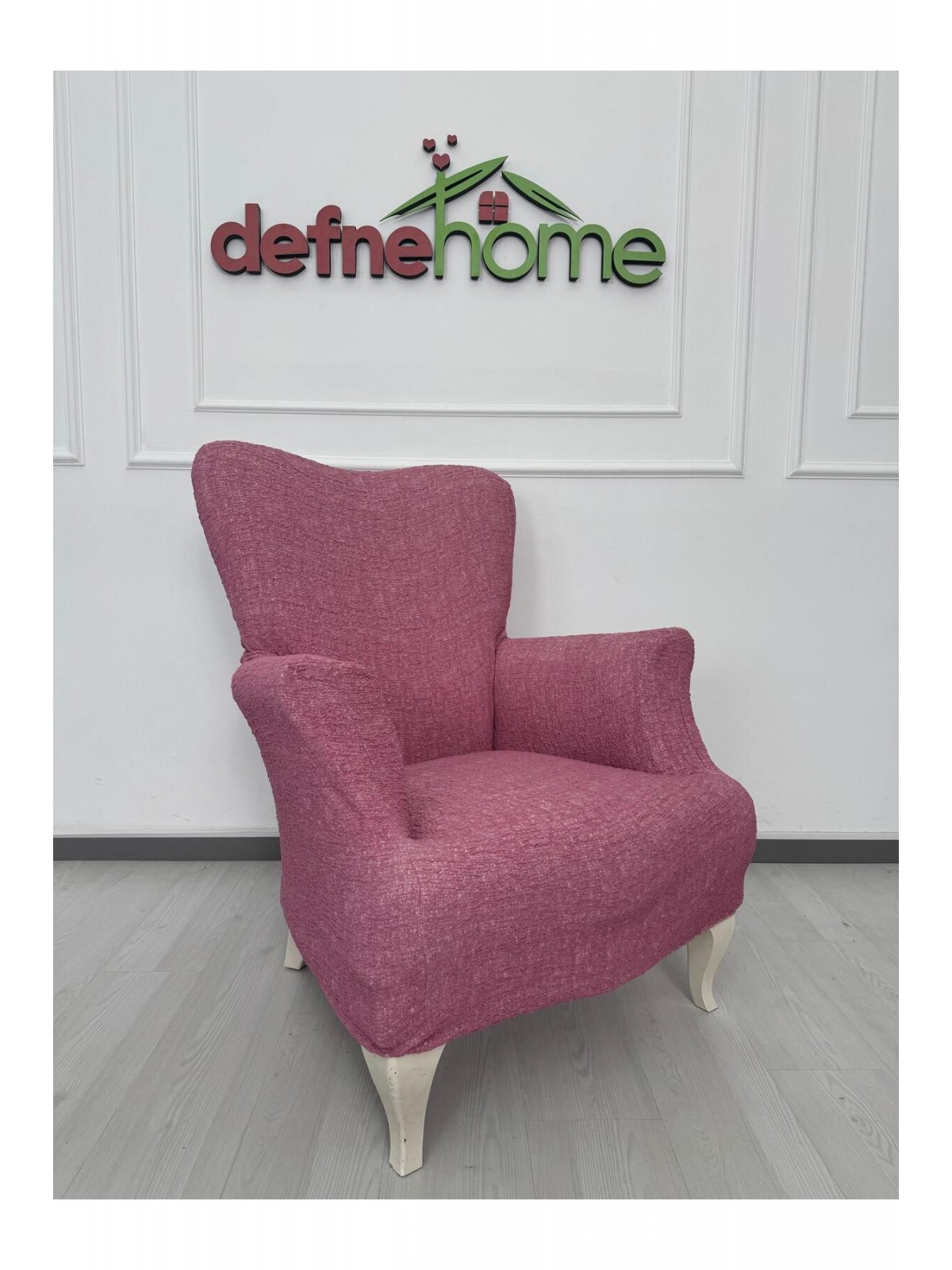 Döşemelik Kumaş Düz Keten Lastikli Kayma Yapmayan Tek Kişilik Berjer Koltuk Örtüsü 1+1 