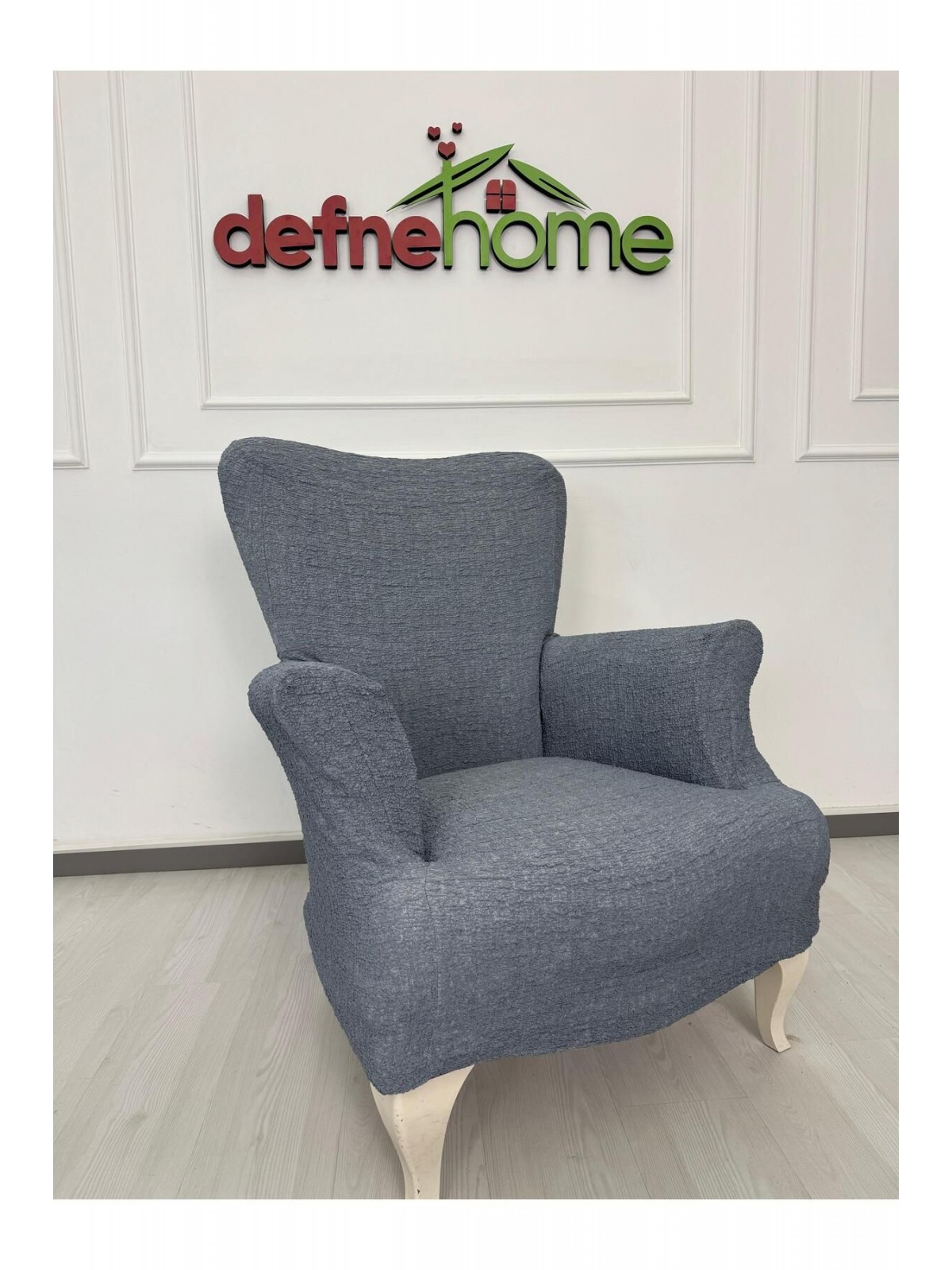 Döşemelik Kumaş Düz Keten Lastikli Kayma Yapmayan Tek Kişilik Berjer Koltuk Örtüsü 1+1