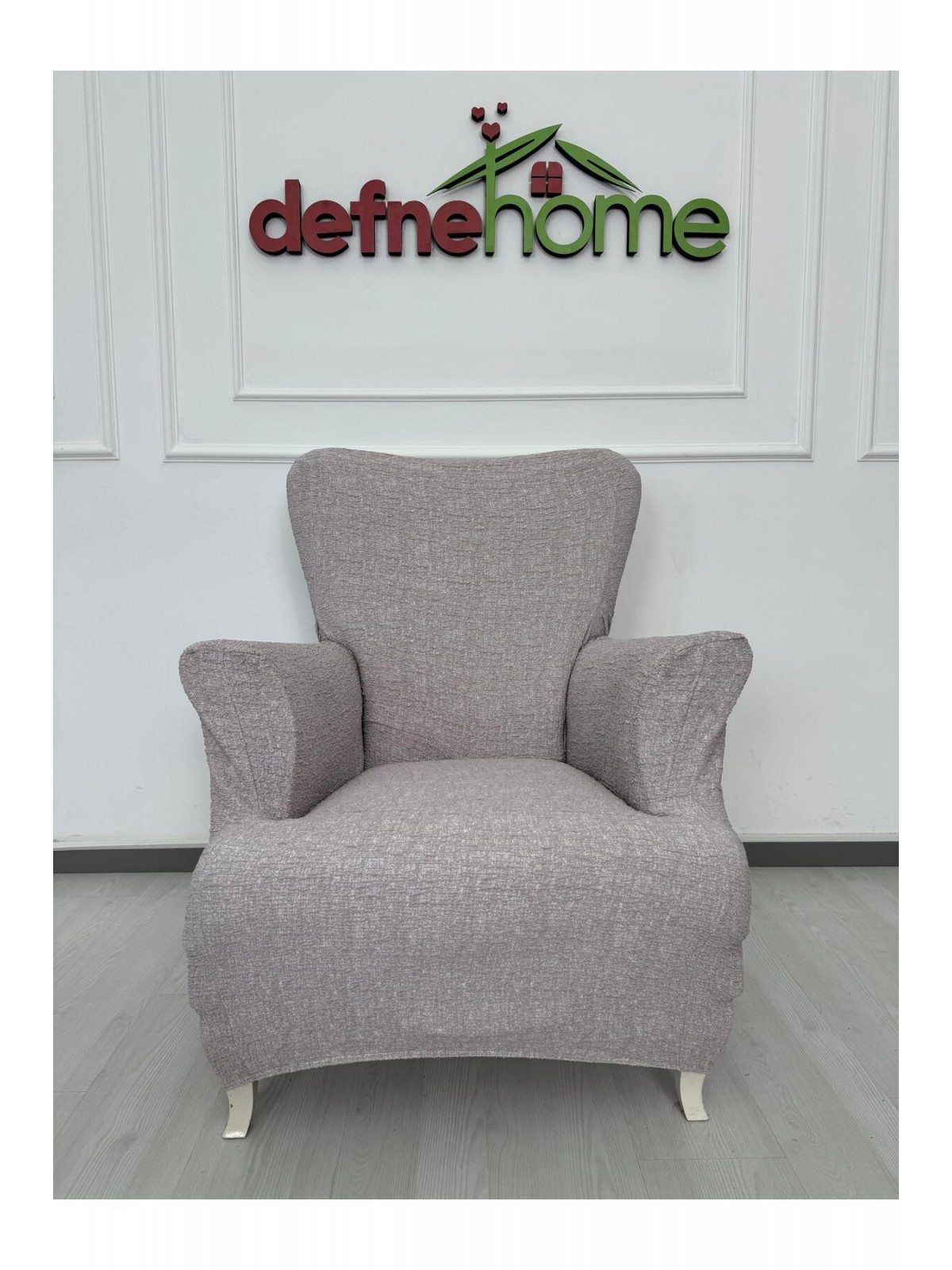 Döşemelik Kumaş Düz Keten Lastikli Kayma Yapmayan   Tek kişilik Berjer Koltuk Örtüsü 1+1