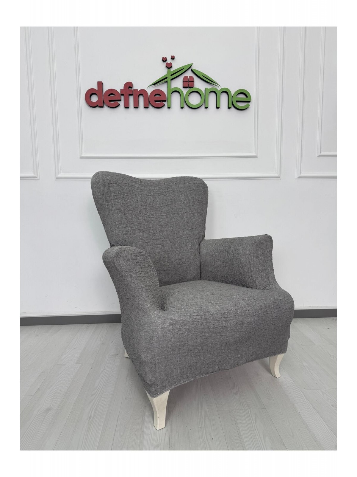 Döşemelik Kumaş Düz Keten Lastikli Kayma Yapmayan Tek Kişilik Berjer Koltuk Örtüsü 1+1