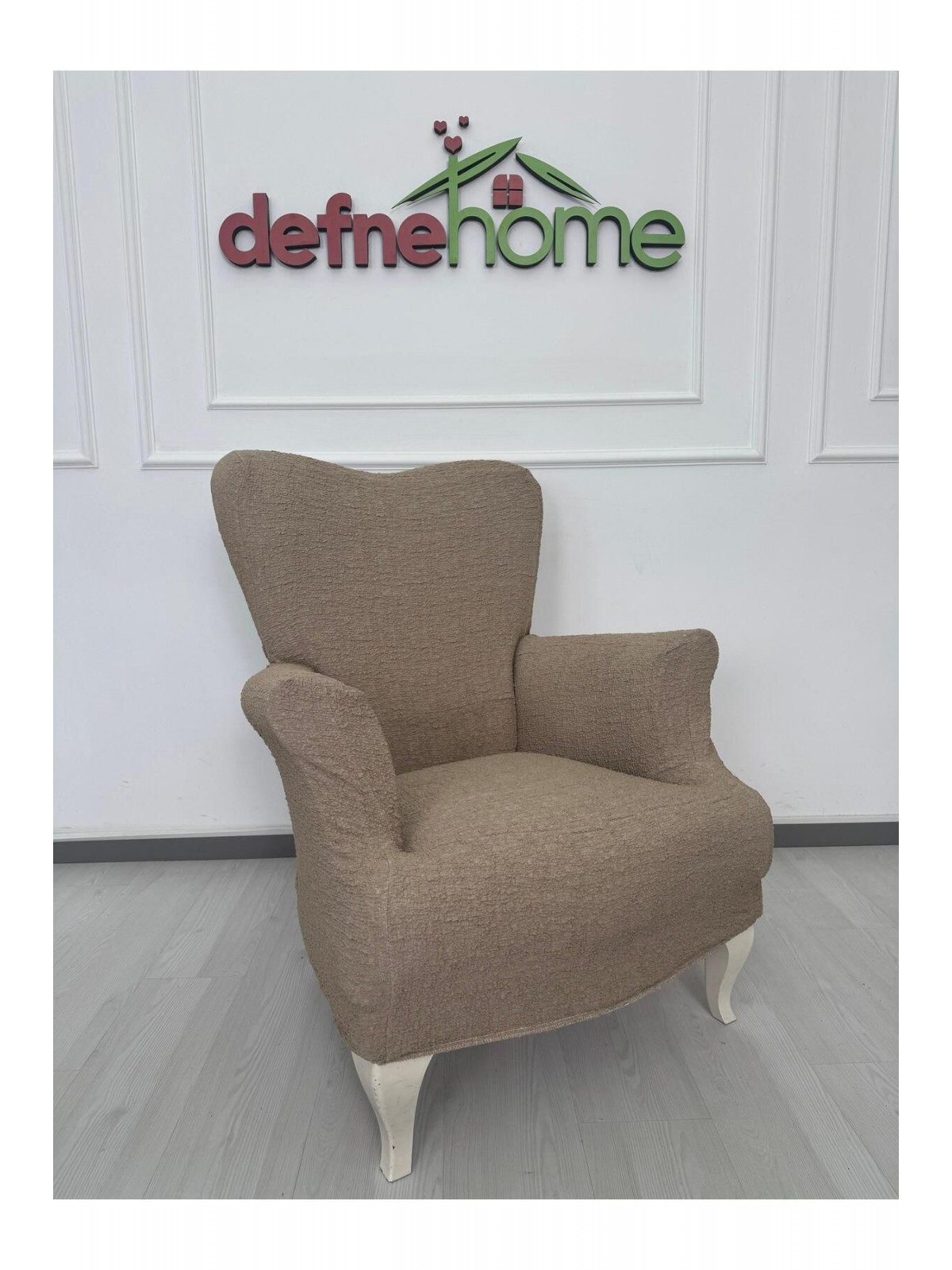 Döşemelik Kumaş Düz Keten Lastikli Kayma Yapmayan Tek Kişilik Berjer Koltuk Örtüsü 1+1