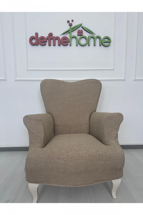 Döşemelik Kumaş Düz Keten Lastikli Kayma Yapmayan 1  Adet Berjer Koltuk Örtüsü
