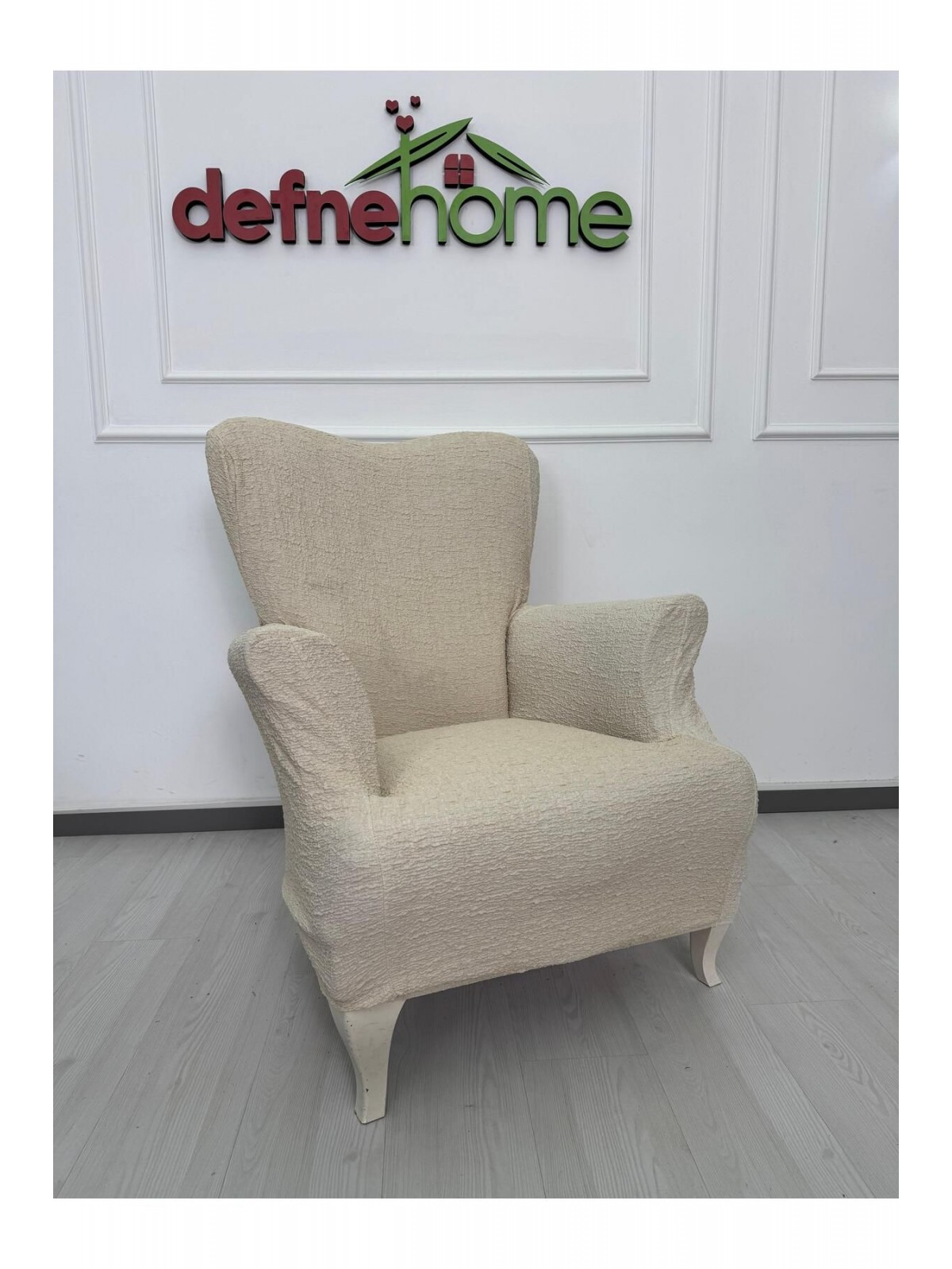 Döşemelik Kumaş Düz Keten Lastikli Kayma Yapmayan Tek kişilik Berjer Koltuk Örtüsü 1+1